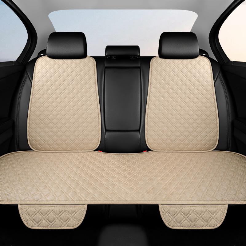 New Linen Car Seat Cushion Three Piece Set, Four Season Universal Anti Slip Five Seat Backrest Car Seat Cushion, Summer Cushion