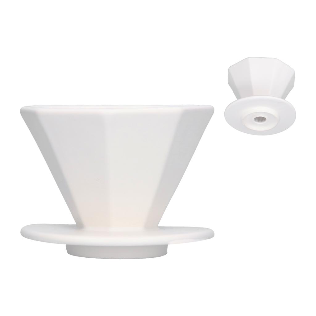 Coffee Dripper Ceramic Convenient Reliable Exquisite Portable Size Simple Design Pour Over Coffee DripperWhite