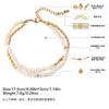 GEMCHIC Women's Freshwater Pearl Necklace and Bracelet Set Stainless Steel Layered Jewelry