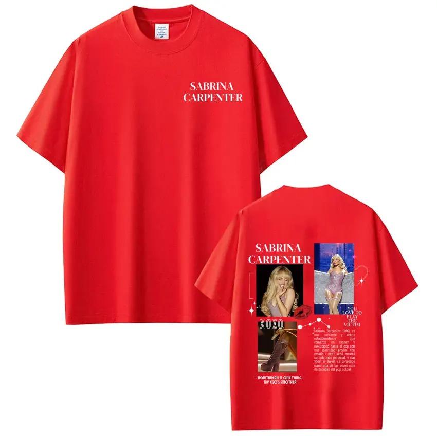 2026 Singer Sabrina Carpenter Tour Graphic TShirt Unisex Women Harajuku Tshirts Loose Cotton Aesthetic Trendy ONeck Tshirts