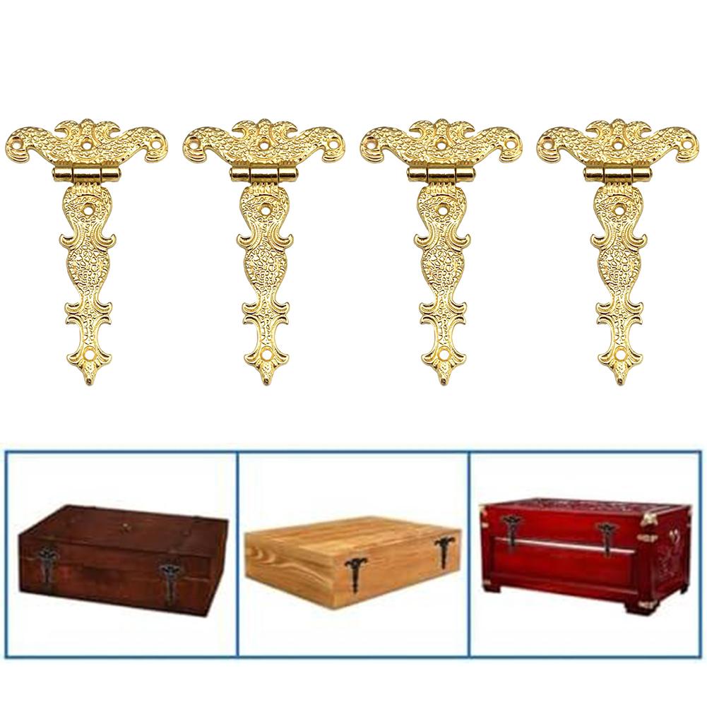 4PCS Zinc Alloy Antique T Hinges for Cabinets Wooden Boxes Vintage Style