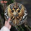 Metal Wall Sign Vintage Double Eagle Embossed Tin Poster 8x8 Inch for Bar Garage