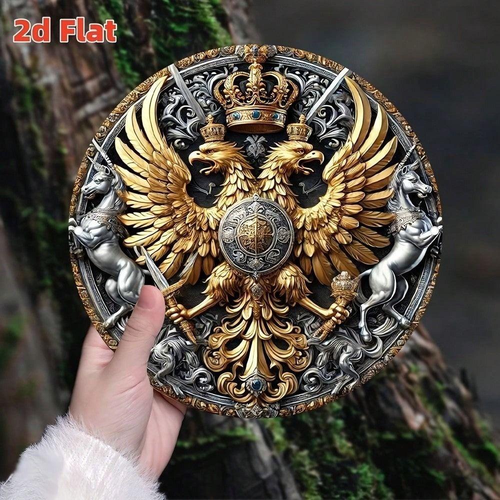 Metal Wall Sign Vintage Double Eagle Embossed Tin Poster 8x8 Inch for Bar Garage