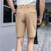 Pantaloni scurți costum slim fit de vară pentru bărbați, business casual, de birou, culoare uni, stil Anglia, subțiri, lungime până la genunchi