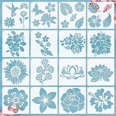 1 Set/16 stücke DIY blume pflanze neue set hohl malerei vorlage