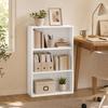 Storage Shelf Bookcase With 3 Compartments And Adjustable Shelf 60 X 24 X 93 Cm White