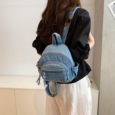 Denim Backpack Women's Lightweight Commuter Backpack