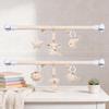 Baby Stroller Hanging Wind Chime Toy With Plush Bear And Elephant Clamps For Sensory Development