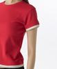 MUSINSA STANDARD WOMAN Women'S Layered Hem Slim T-Shirt [Red/Cream]