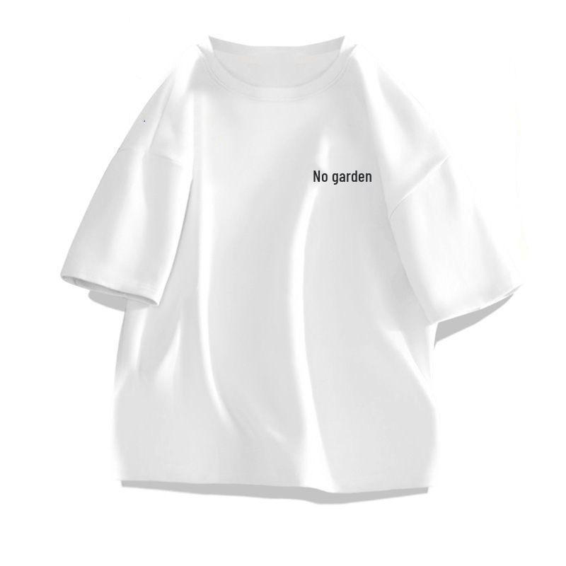 Unisex Trendy Cotton Short Sleeve T-Shirt - Simple Print, Five-Point Sleeve, Summer Style