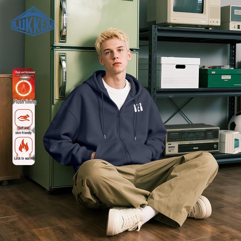 LUKKEN Men's Fleece-Lined Zip-Up Hoodie