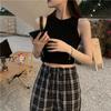 Summer Round Neck Exposed Navel Short Outerwear Vest