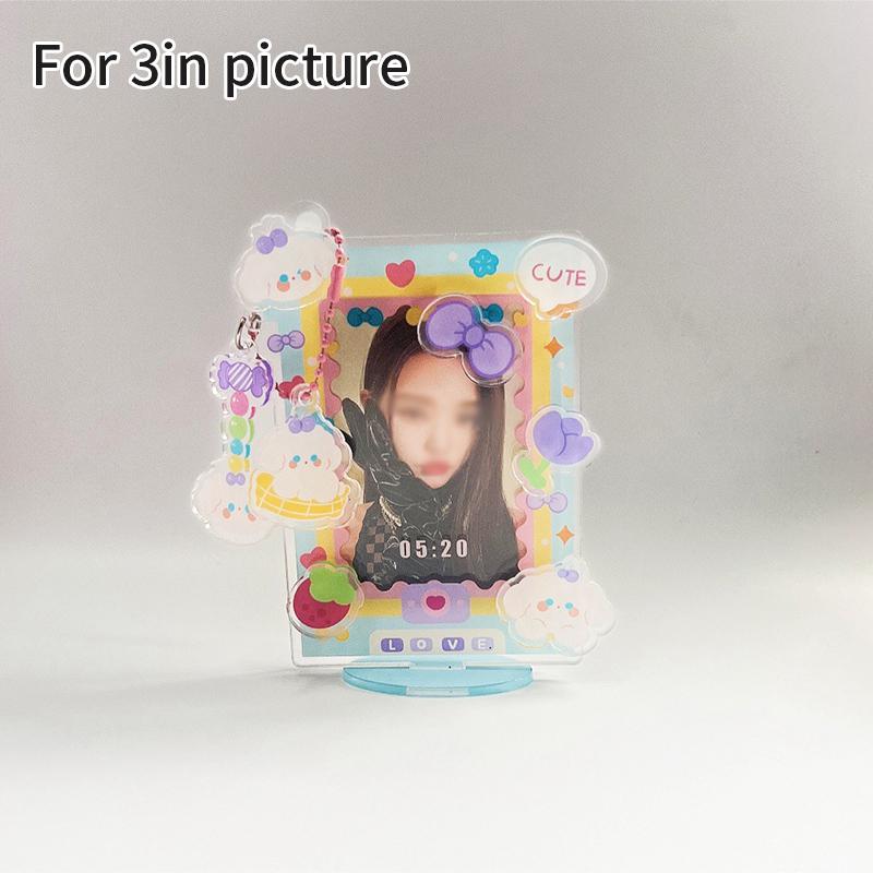 Acrylic Ins Photo Frame 3-Inch Small Card Photo Display Standing Sign Idol Card Picture Frame Card Holder Protective Case