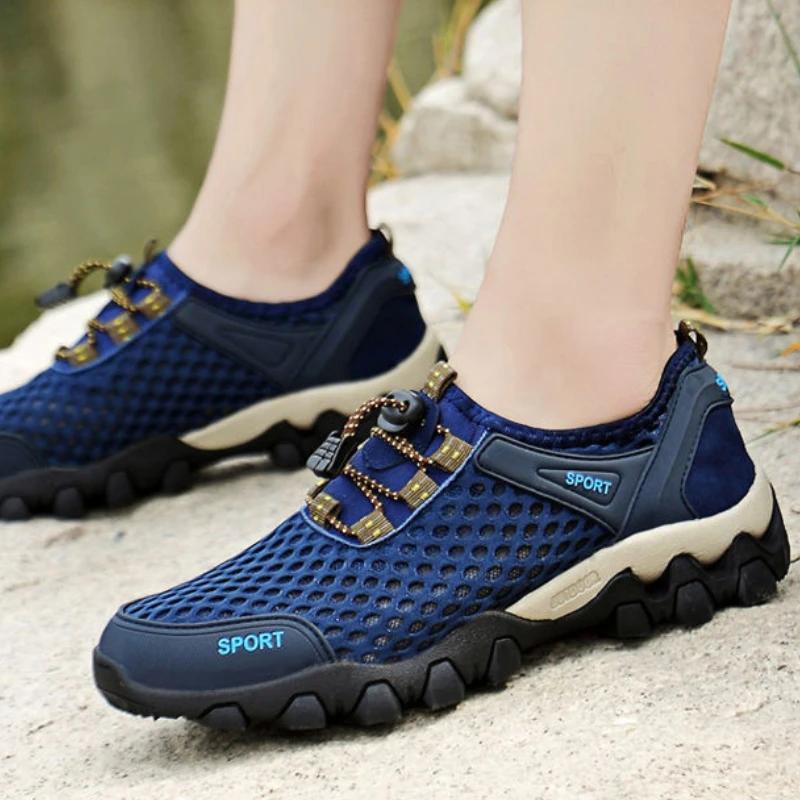 Fashion Men's Fishing Shoes Summer Casual Wading Shoes Thick-soled Non-slip Hiking Shoes for Men Breathable Tenis Barefoot Sneaker Tenis