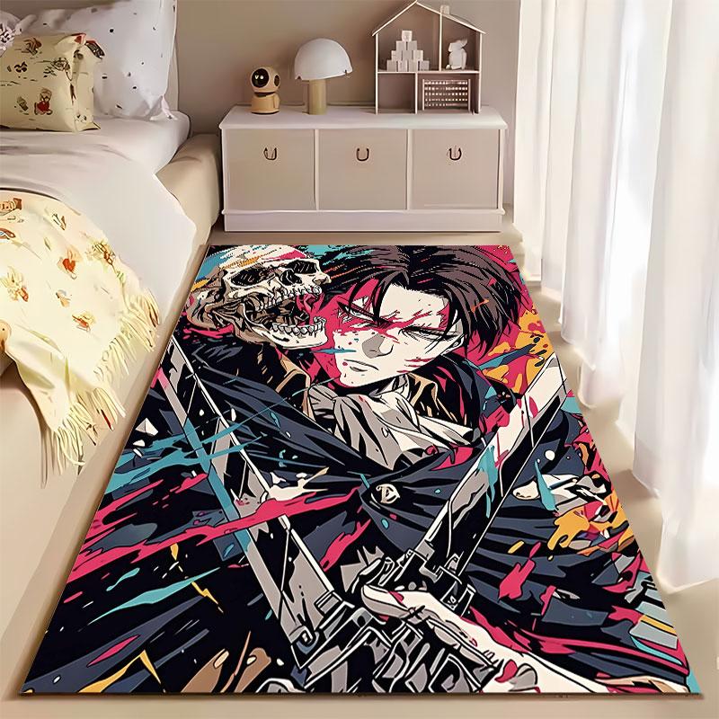Skull Warrior Anime Art Carpet suitable as a non-slip mat for the living room or bedroom sofa