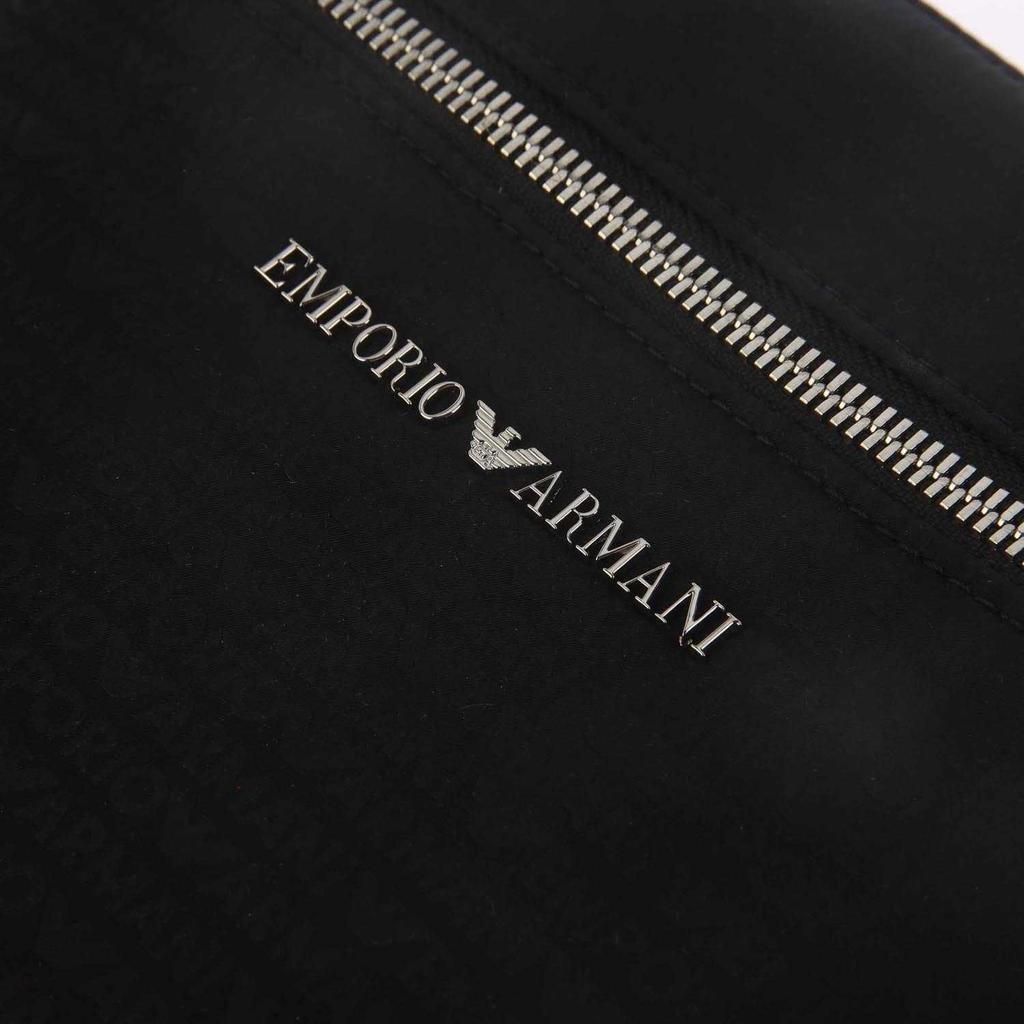 Emporio Armani Metal Logo Nylon Jacquard Shoulder Bag