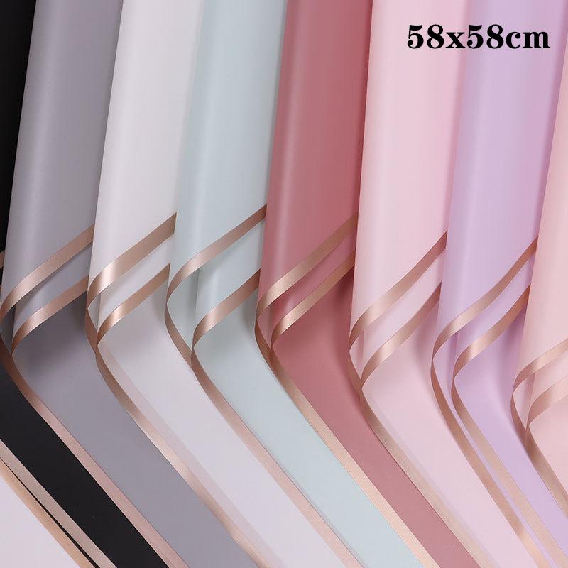 20ks/šarže Golden Border Rose Květinový balicí papír Korejský styl Poloprůhledný Dárkový Květinářství Květinářství Balicí papír