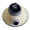Wide Brim Sun Hat with Built-in Fan Summer Outdoor Straw Visor Hat with Solar/USB Powered Fan for Camping Fishing Hiking