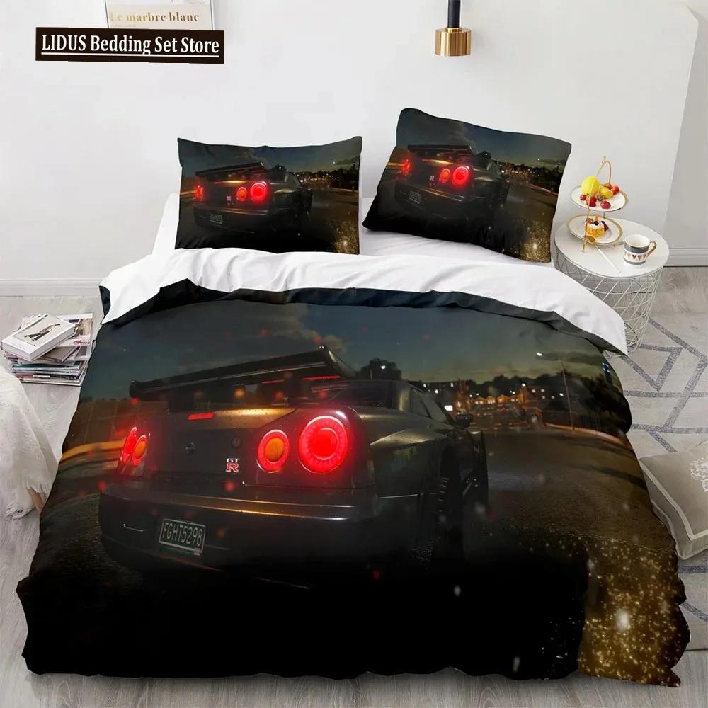 

Sports Car Duvet Cover Sets Full Size,3 Piece Race Car Bedding Sets With Pillowcases For Teens Boys 3pcs Polyester Quilt Cover 70x133cm 3pcs