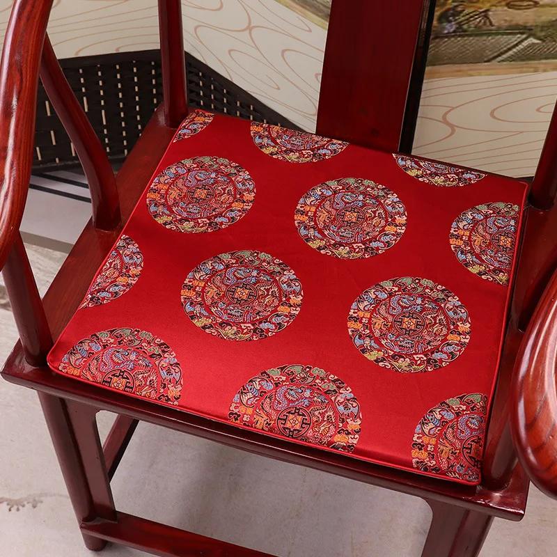 Square Chinese Style Mahogany Sofa Cushion Removable Washable Non-slip Single Seat Cushion Home Chair Pad Soft No Ball No Fading