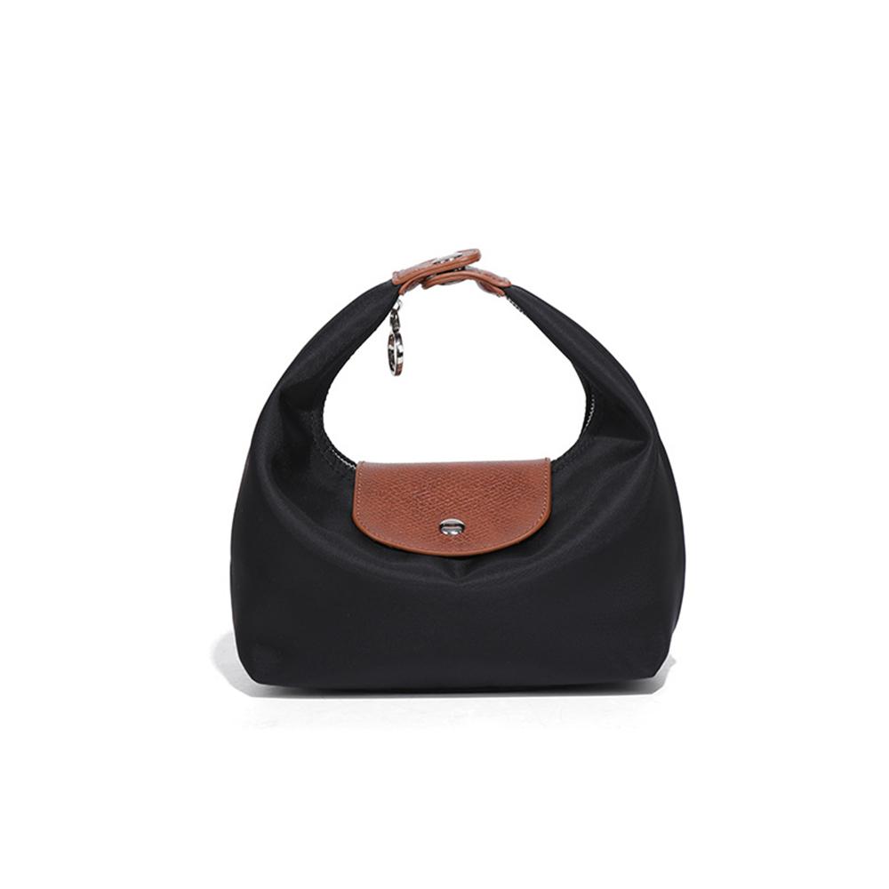 Sac à Lunch Imperméable en Nylon pour les Trajets et l'Usage Quotidien, Sac à Raviolis, Sac Bandoulière Simple noir