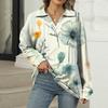 Women's Summer Fashion Casual  Printed V-Neck Long Sleeve Shirt Top