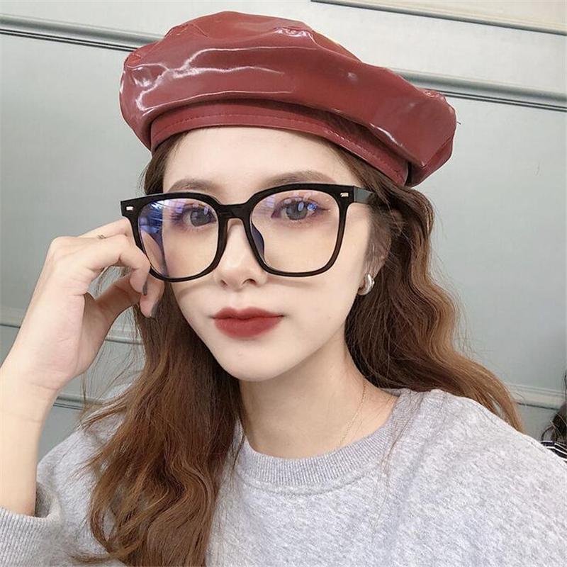 Blue Light Blocking Women Oversized Nearsighted Spectacles Fashion Student Sqaure Myopes Lunettes Diopter  0 -0.5 -1.0 To -6.0