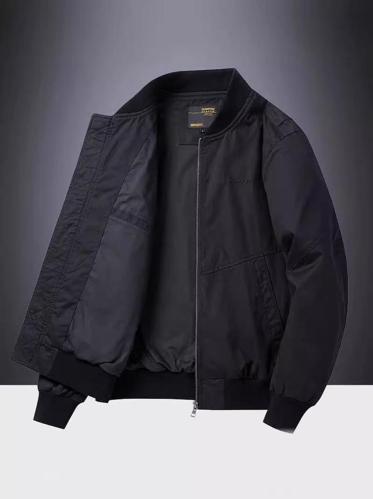 Men's Loose-Fit Cotton Baseball Jacket for Spring/Autumn