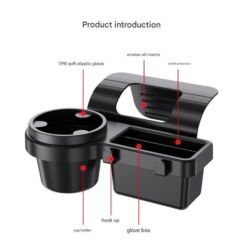 Automotive Phone Holder Organizers with Cup Holder High Load Capacity Car Window Mount Storage Rack Easy Installation
