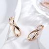 New  Rose Gold Color Long Earrings Women Wedding Unique Creative Fashion Jewelry Hollow Metal Glossy Drop Earrings