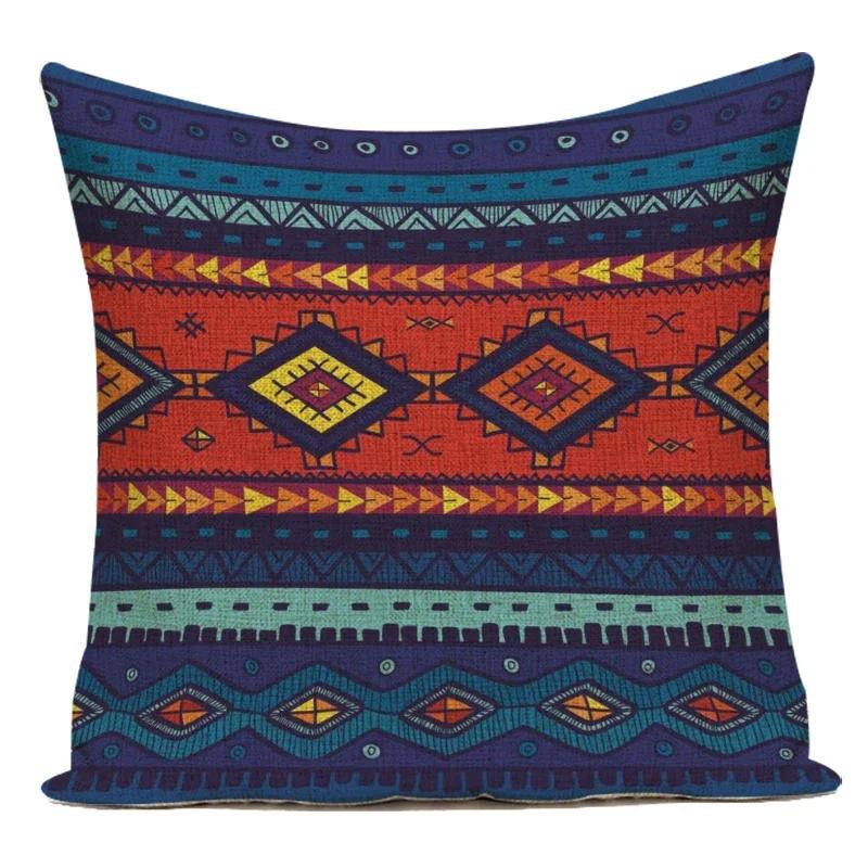 Geometry Cushion Cover Polyester Square Home Decor Pillow Cover Chair Car Ethnic Style Bohemian Throw Pillow Case