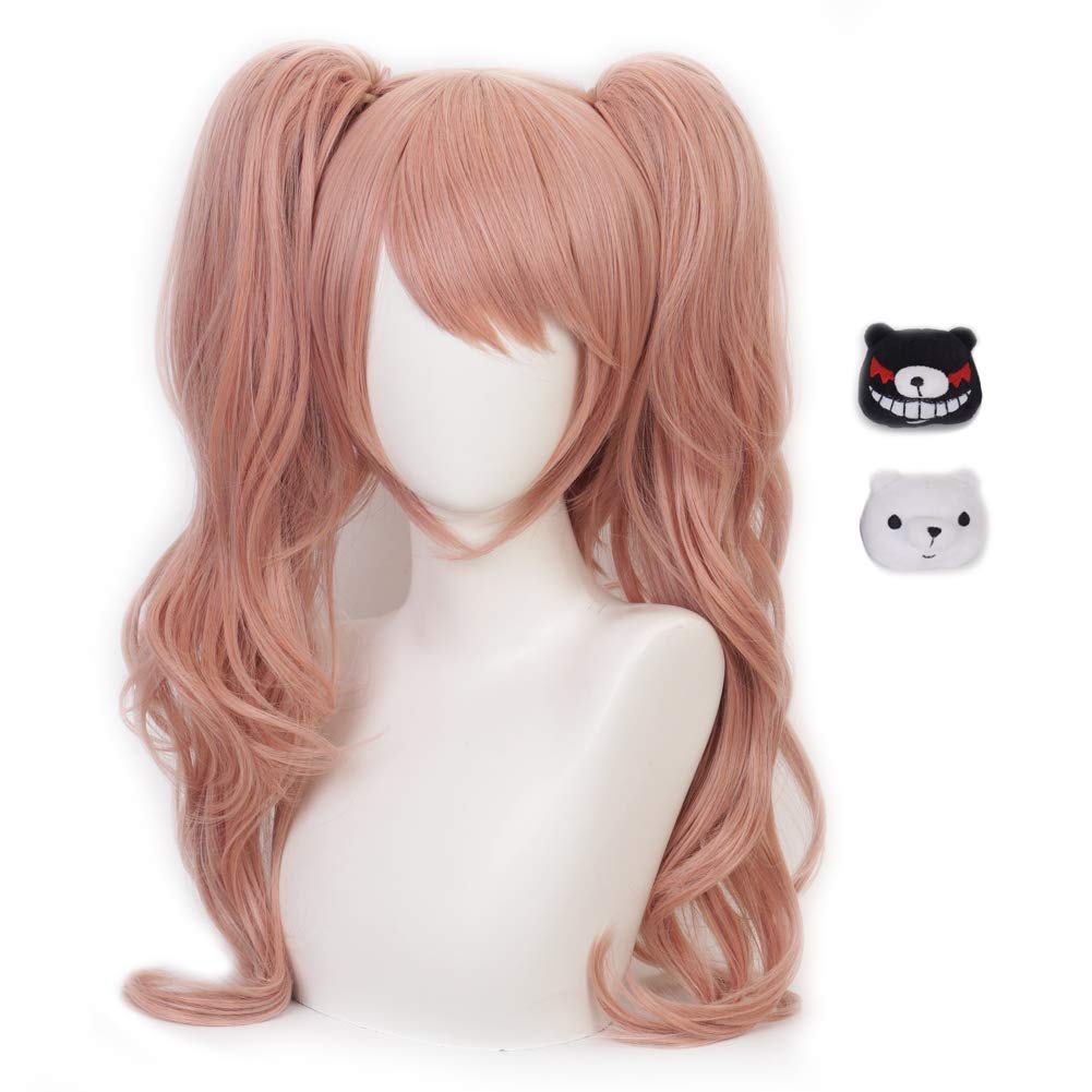 Enoshima Junko Cosplay Wig Pink Long Disguise Heat Resistant Wig Cosplay Wig School Festival Festival Halloween Christmas Event Wig Wig with Wig Net