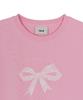 Emelbi Women'S Ribbon Graphic Slim Semi-Crop Short Sleeve T-Shirt Cle (L.Magenta)