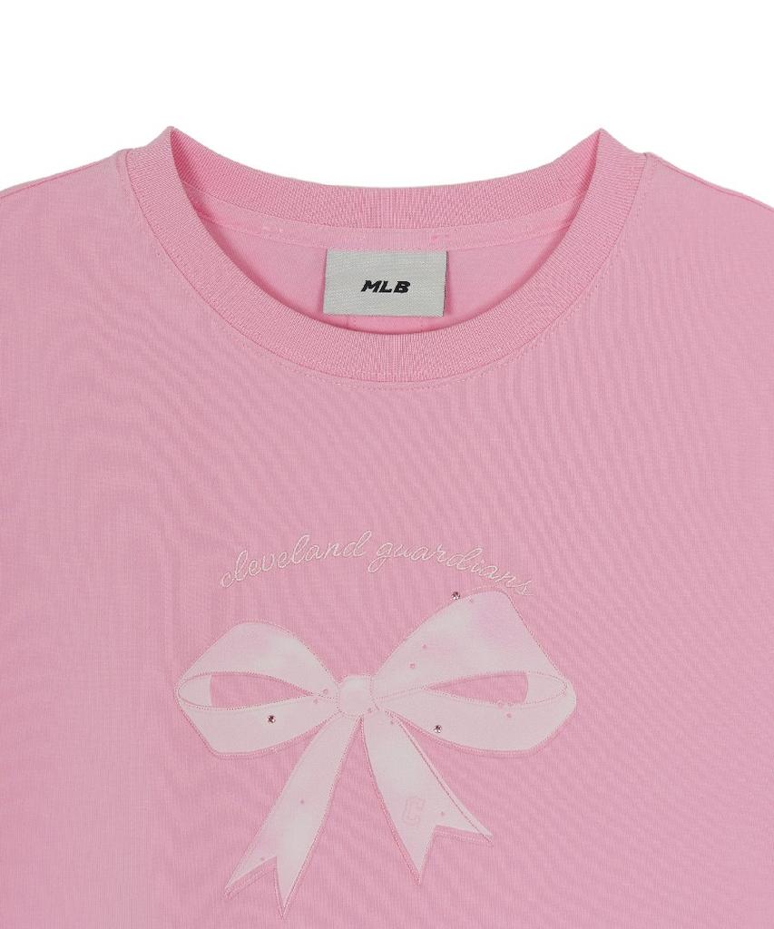 Emelbi Women'S Ribbon Graphic Slim Semi-Crop Short Sleeve T-Shirt Cle (L.Magenta)