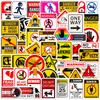 50 Realistic Warning Signs Recognition Children'S Stickers English Early Childhood Education Stickers