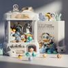Puppenmaschine für Kinder, münzbetriebenes Spiel, Mini-Klauenfangspielzeug, Kranmaschinen, Musikpuppe, Kinder, Weihnachtsgeschenke, Spielzeug, Klauenmaschine