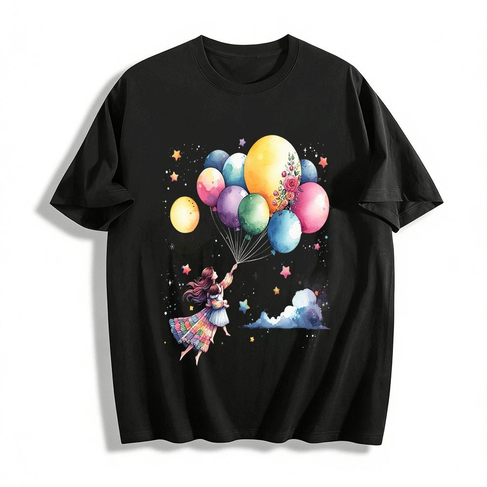 

Parent Hug Balloon Print Casual Long Sleeve Top Pure cotton T-shirt XXS