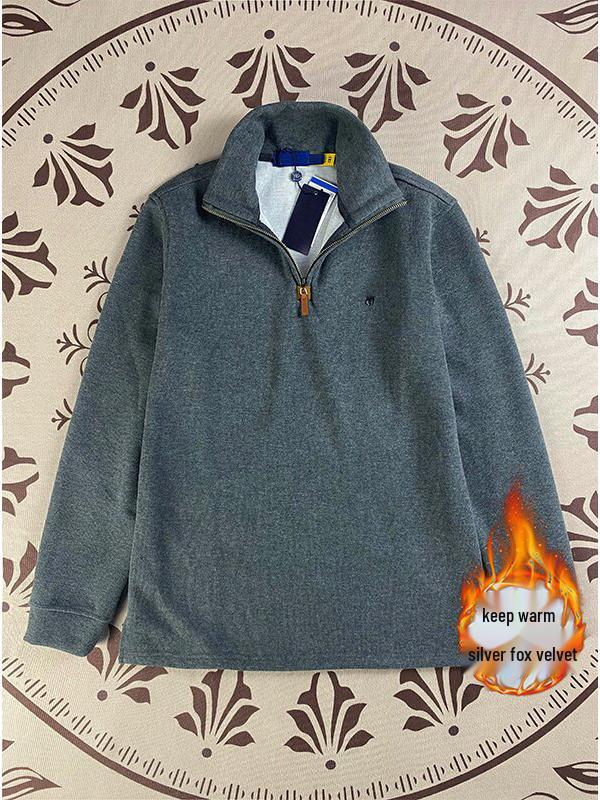 RL Ralph Lauren Herren- & Damen-Sweatshirt mit Pony-Logo und halbem Reißverschluss - Langärmlig, Umlegekragen, Lockere Passform, Amerikanischer Retro-Stil.