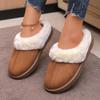 New Women's Velvet Cotton Slippers Autumn and Winter Indoor Home Warm Wool Cotton One-pedal Shoes