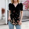 Womens Shirts Summer Business Casual Work Tops Short Sleeve Button Down Collared V Neck Blouse T-Shirt