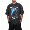 Vintage Godzilla Graphic Print Short Sleeve Washed T-Shirt Men Women Cotton Oversized Couple Harajuku Casual Streetwear Tee Tops