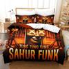 KI Brainrot Tung Tung Sahur 3D Gedruckte Bettbezug Kissenbezug Bettwäsche Set Twin Full Queen King Größe für Schlafzimmer Dekor
