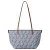 Fendi Roll Reversible Design Gold Accents Metal Details Cotton Tote Bag Shopping Bag Shoulder Bag Small Women tote bags blue 8BH424-AUT4-F1SXQ