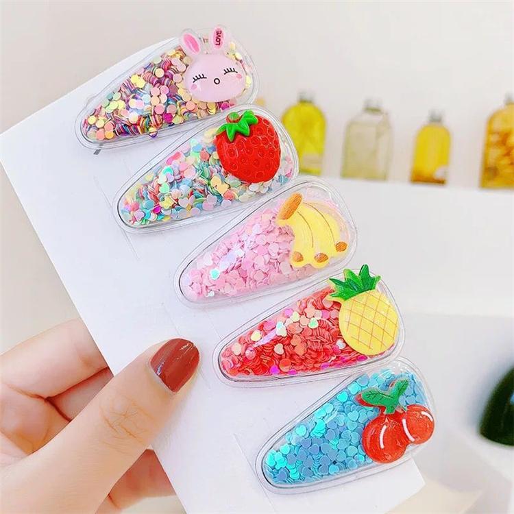 5Pcs/Pack Fashion Korean Children Hair Clips Sweet BB Hair Pins Cute Fruit Animal Baby Accessories