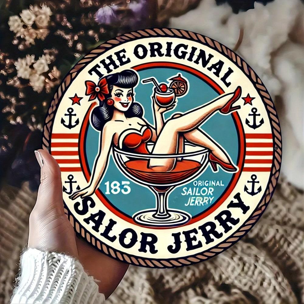 

Sailor Jerry Tin Sign Metal Wall Art Vintage Pub Bar Decor 8x8 Inch 20x20