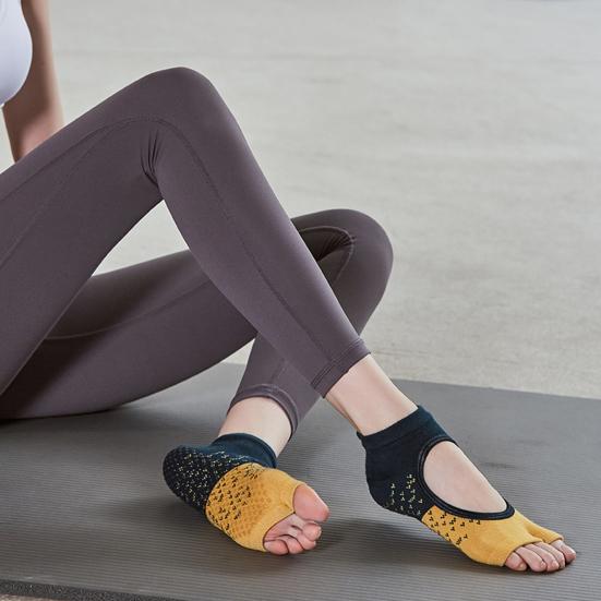 1 Paar Damen-Socken ohne Zehen mit rutschfesten Griffen, weich, atmungsaktiv, elastisch, verschleißfest, für Barre, Pilates, Fitness, Yoga