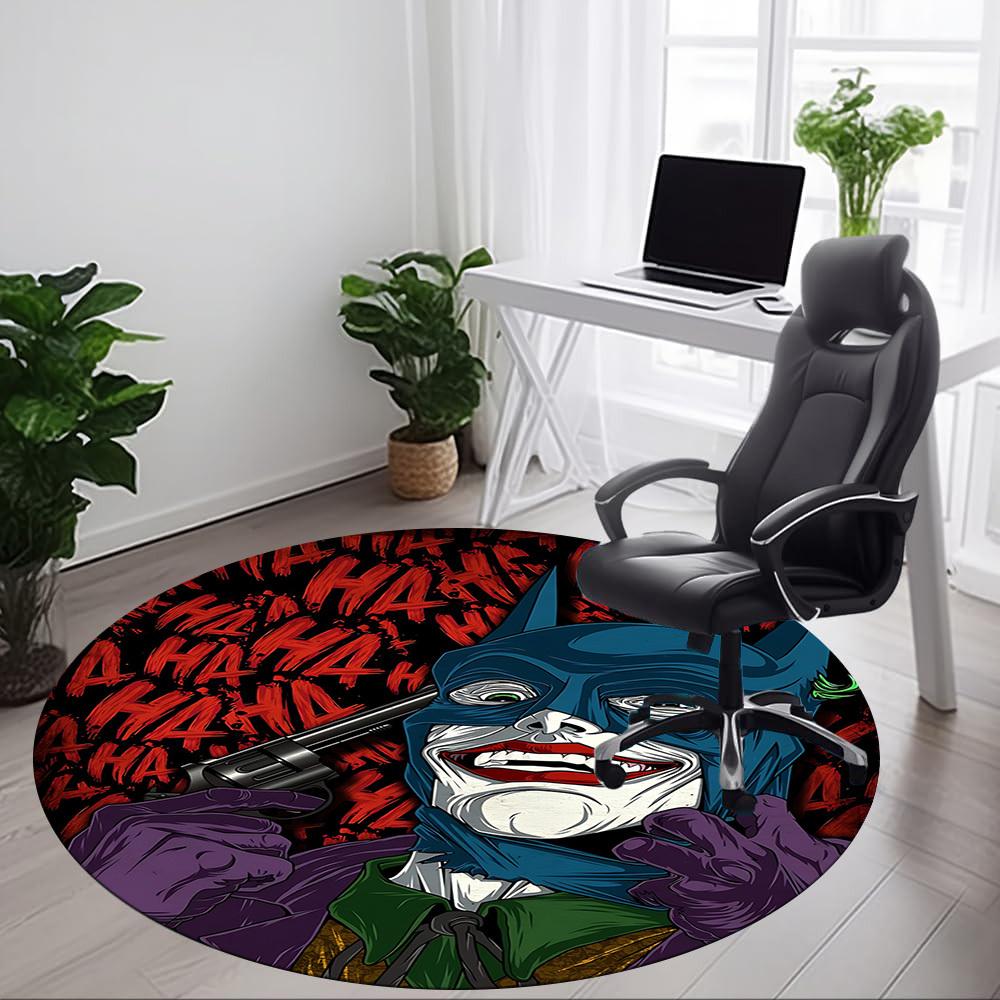 1pc Batman Joker Office Round Area Rug, Under Office Chairs Bedroom Living Room Home Decor, Room Deco, Available in Various Sizes