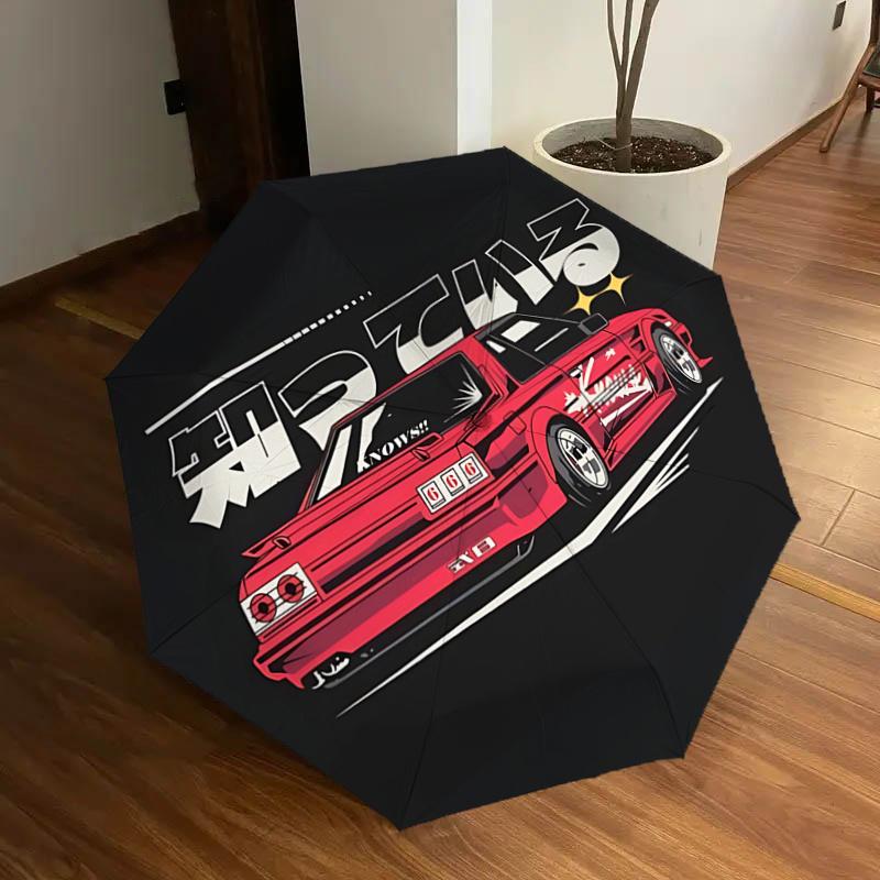 

Premium Red Car Illustration Umbrella Automatic Opening/Closing,Foldable Design,,Ideal Gift for Fans&Travelers1121245a