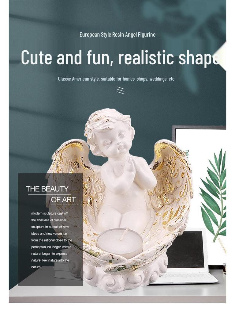 Angeli Nordici in Resina LED Portacandele Ornamenti per Decorazione Soggiorno