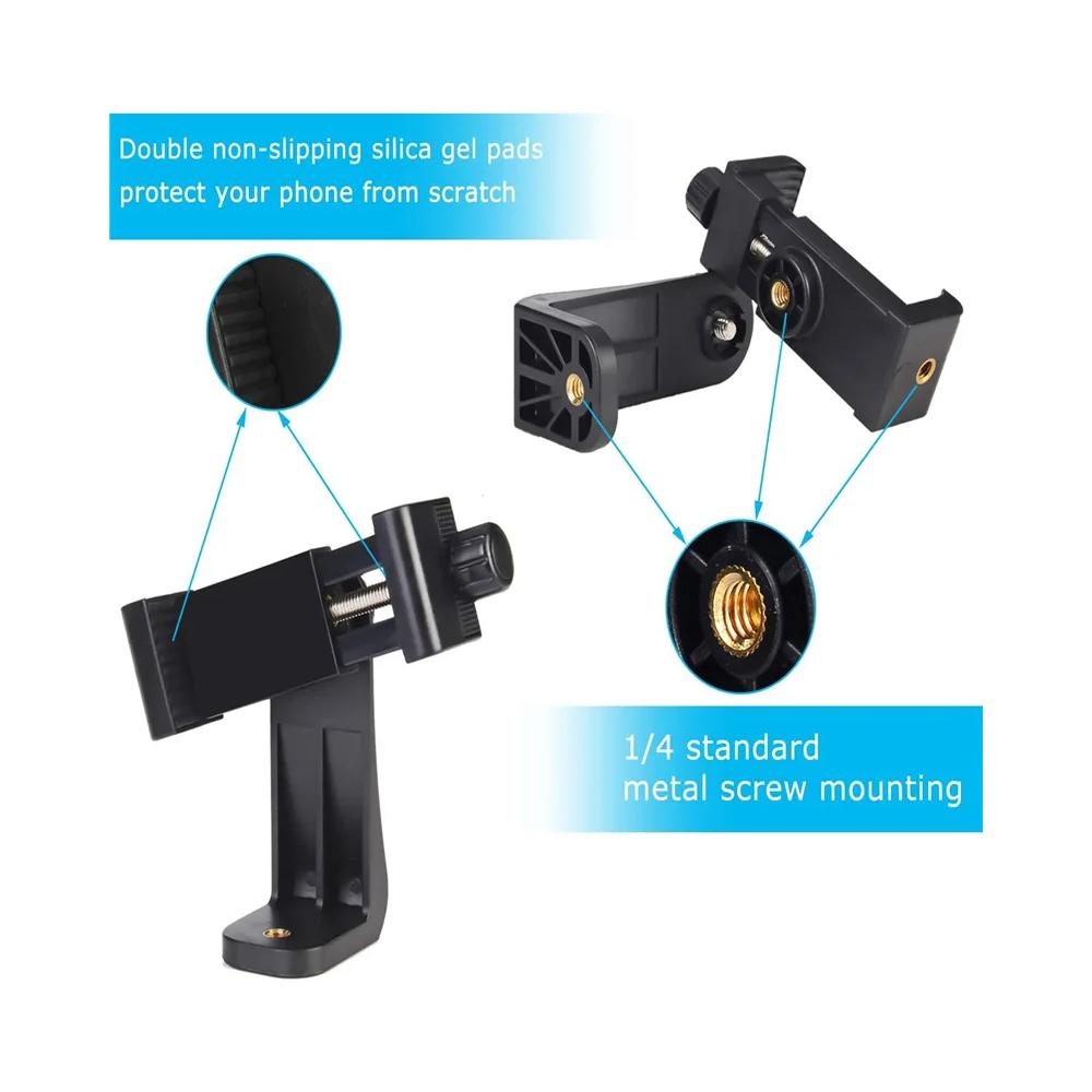 Tripod Mount Universal 360 Degree Mobile Phone Clip for 1/4" Screw Holes Cellphone Holder Desk Tripod Adapter For Phone
